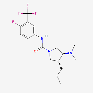 molecular formula C17H23F4N3O B5567599 (3S*,4R*)-3-(dimethylamino)-N-[4-fluoro-3-(trifluoromethyl)phenyl]-4-propyl-1-pyrrolidinecarboxamide 