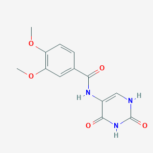 molecular formula C13H13N3O5 B5567630 N-(2,4-dioxo-1,2,3,4-tetrahydro-5-pyrimidinyl)-3,4-dimethoxybenzamide 