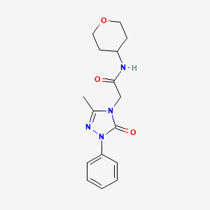 molecular formula C16H20N4O3 B5567634 2-(3-甲基-5-氧代-1-苯基-1,5-二氢-4H-1,2,4-三唑-4-基)-N-(四氢-2H-吡喃-4-基)乙酰胺 