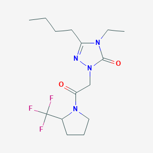 molecular formula C15H23F3N4O2 B5567658 5-butyl-4-ethyl-2-{2-oxo-2-[2-(trifluoromethyl)-1-pyrrolidinyl]ethyl}-2,4-dihydro-3H-1,2,4-triazol-3-one 