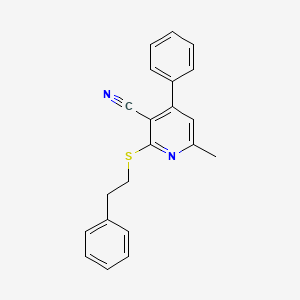 molecular formula C21H18N2S B5567672 6-methyl-4-phenyl-2-[(2-phenylethyl)thio]nicotinonitrile 