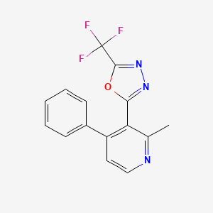 molecular formula C15H10F3N3O B5567703 2-methyl-4-phenyl-3-[5-(trifluoromethyl)-1,3,4-oxadiazol-2-yl]pyridine 