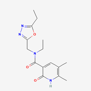 molecular formula C15H20N4O3 B5567709 N-乙基-N-[(5-乙基-1,3,4-恶二唑-2-基)甲基]-5,6-二甲基-2-氧代-1,2-二氢-3-吡啶甲酰胺 