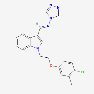 molecular formula C20H18ClN5O B5567712 N-({1-[2-(4-氯-3-甲基苯氧基)乙基]-1H-吲哚-3-基}亚甲基)-4H-1,2,4-三唑-4-胺 