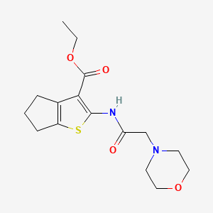 molecular formula C16H22N2O4S B5567720 ethyl 2-[(4-morpholinylacetyl)amino]-5,6-dihydro-4H-cyclopenta[b]thiophene-3-carboxylate 
