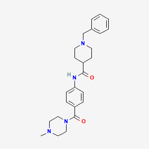 molecular formula C25H32N4O2 B5567737 1-苄基-N-{4-[(4-甲基-1-哌嗪基)羰基]苯基}-4-哌啶甲酰胺 