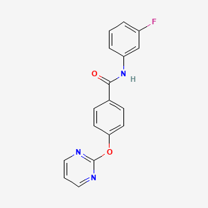 molecular formula C17H12FN3O2 B5567750 N-(3-fluorophenyl)-4-(2-pyrimidinyloxy)benzamide 