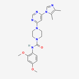 molecular formula C22H27N7O3 B5567791 N-(2,4-dimethoxyphenyl)-4-[6-(4,5-dimethyl-1H-imidazol-1-yl)-4-pyrimidinyl]-1-piperazinecarboxamide 