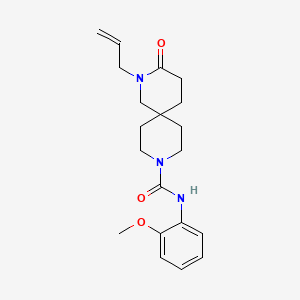 molecular formula C20H27N3O3 B5567794 2-烯丙基-N-(2-甲氧基苯基)-3-氧代-2,9-二氮杂螺[5.5]十一烷-9-甲酰胺 