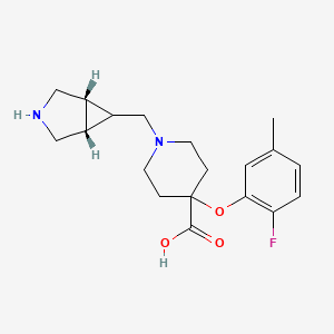 molecular formula C19H25FN2O3 B5567811 1-[rel-(1R,5S,6r)-3-azabicyclo[3.1.0]hex-6-ylmethyl]-4-(2-fluoro-5-methylphenoxy)-4-piperidinecarboxylic acid dihydrochloride 