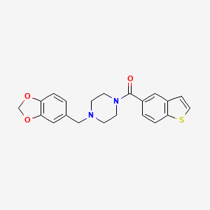 molecular formula C21H20N2O3S B5567812 1-(1,3-benzodioxol-5-ylmethyl)-4-(1-benzothien-5-ylcarbonyl)piperazine 