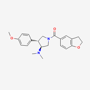 molecular formula C22H26N2O3 B5567827 (3S*,4R*)-1-(2,3-二氢-1-苯并呋喃-5-基羰基)-4-(4-甲氧基苯基)-N,N-二甲基-3-吡咯烷胺 