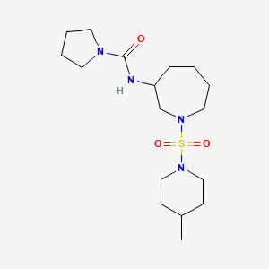 molecular formula C17H32N4O3S B5567863 N-{1-[(4-methylpiperidin-1-yl)sulfonyl]azepan-3-yl}pyrrolidine-1-carboxamide 