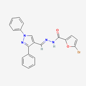 molecular formula C21H15BrN4O2 B5567868 5-溴-N'-[(1,3-二苯基-1H-吡唑-4-基)亚甲基]-2-呋喃酰肼 