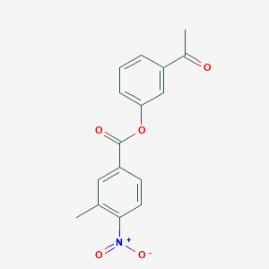 molecular formula C16H13NO5 B5567872 3-乙酰苯基-3-甲基-4-硝基苯甲酸酯 