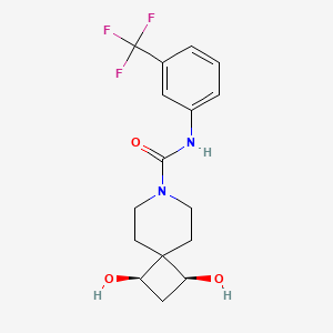molecular formula C16H19F3N2O3 B5567893 (1R*,3S*)-1,3-dihydroxy-N-[3-(trifluoromethyl)phenyl]-7-azaspiro[3.5]nonane-7-carboxamide 