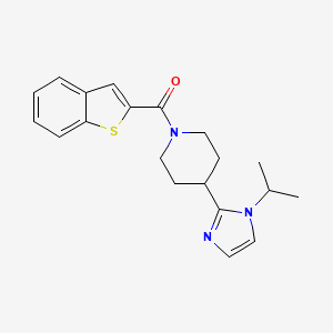 molecular formula C20H23N3OS B5567927 1-(1-benzothien-2-ylcarbonyl)-4-(1-isopropyl-1H-imidazol-2-yl)piperidine 