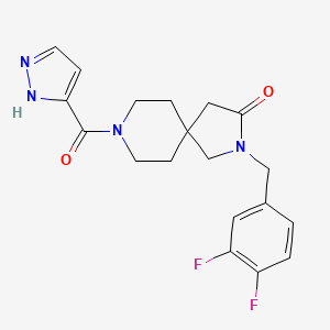 molecular formula C19H20F2N4O2 B5567940 2-(3,4-difluorobenzyl)-8-(1H-pyrazol-3-ylcarbonyl)-2,8-diazaspiro[4.5]decan-3-one 
