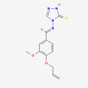 molecular formula C13H14N4O2S B5567945 4-{[4-(烯丙氧基)-3-甲氧基苄亚胺]氨基}-4H-1,2,4-三唑-3-硫醇 