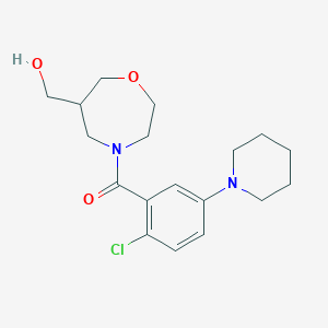 molecular formula C18H25ClN2O3 B5567954 [4-(2-氯-5-哌啶-1-基苯甲酰)-1,4-恶杂环己烷-6-基]甲醇 