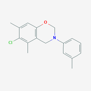 molecular formula C17H18ClNO B5567983 6-氯-5,7-二甲基-3-(3-甲基苯基)-3,4-二氢-2H-1,3-苯并恶嗪 