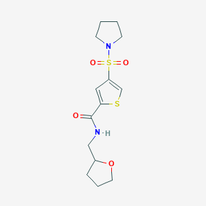 molecular formula C14H20N2O4S2 B5568005 4-(1-pyrrolidinylsulfonyl)-N-(tetrahydro-2-furanylmethyl)-2-thiophenecarboxamide 