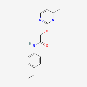 molecular formula C15H17N3O2 B5568021 N-(4-ethylphenyl)-2-[(4-methyl-2-pyrimidinyl)oxy]acetamide 