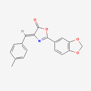 molecular formula C18H13NO4 B5568037 2-(1,3-benzodioxol-5-yl)-4-(4-methylbenzylidene)-1,3-oxazol-5(4H)-one 