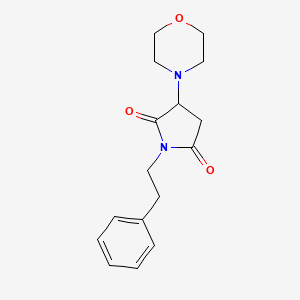 molecular formula C16H20N2O3 B5568051 3-(4-吗啉基)-1-(2-苯乙基)-2,5-吡咯烷二酮 CAS No. 98708-28-2