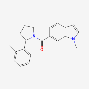 molecular formula C21H22N2O B5568106 1-methyl-6-{[2-(2-methylphenyl)-1-pyrrolidinyl]carbonyl}-1H-indole 