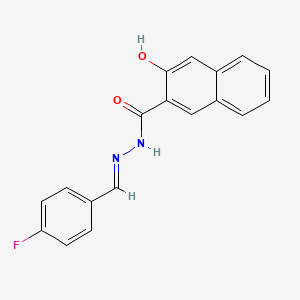 molecular formula C18H13FN2O2 B5568138 N'-(4-fluorobenzylidene)-3-hydroxy-2-naphthohydrazide 