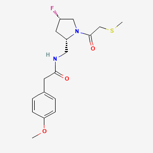 molecular formula C17H23FN2O3S B5568143 N-({(2S,4S)-4-fluoro-1-[(methylthio)acetyl]pyrrolidin-2-yl}methyl)-2-(4-methoxyphenyl)acetamide 