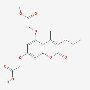 molecular formula C17H18O8 B5568147 2,2'-[(4-甲基-2-氧代-3-丙基-2H-色烯-5,7-二基)双(氧代)]二乙酸 