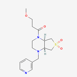 molecular formula C16H23N3O4S B5568155 (4aS*,7aR*)-1-(3-methoxypropanoyl)-4-(3-pyridinylmethyl)octahydrothieno[3,4-b]pyrazine 6,6-dioxide 