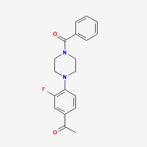 molecular formula C19H19FN2O2 B5568159 1-[4-(4-benzoyl-1-piperazinyl)-3-fluorophenyl]ethanone 