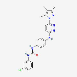molecular formula C23H22ClN7O B5568171 N-(3-chlorophenyl)-N'-(4-{[6-(3,4,5-trimethyl-1H-pyrazol-1-yl)-3-pyridazinyl]amino}phenyl)urea 