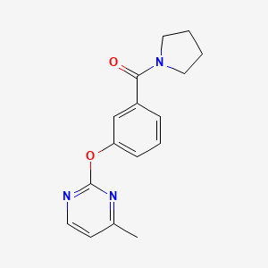 molecular formula C16H17N3O2 B5568184 4-methyl-2-[3-(1-pyrrolidinylcarbonyl)phenoxy]pyrimidine 