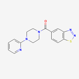 molecular formula C16H15N5OS B5568191 5-{[4-(2-pyridinyl)-1-piperazinyl]carbonyl}-1,2,3-benzothiadiazole 