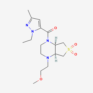 molecular formula C16H26N4O4S B5568199 (4aS*,7aR*)-1-[(1-ethyl-3-methyl-1H-pyrazol-5-yl)carbonyl]-4-(2-methoxyethyl)octahydrothieno[3,4-b]pyrazine 6,6-dioxide 
