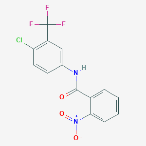 molecular formula C14H8ClF3N2O3 B5568215 N-[4-chloro-3-(trifluoromethyl)phenyl]-2-nitrobenzamide 