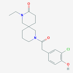 molecular formula C19H25ClN2O3 B5568226 8-[(3-chloro-4-hydroxyphenyl)acetyl]-2-ethyl-2,8-diazaspiro[5.5]undecan-3-one 