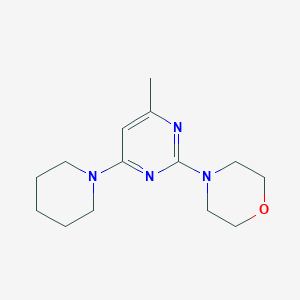 molecular formula C14H22N4O B5568239 4-[4-甲基-6-(1-哌啶基)-2-嘧啶基]吗啉 