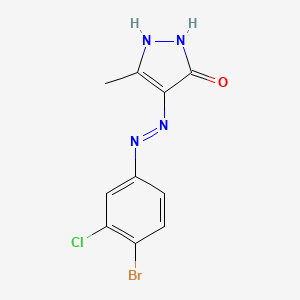 molecular formula C10H8BrClN4O B5568243 3-methyl-1H-pyrazole-4,5-dione 4-[(4-bromo-3-chlorophenyl)hydrazone] 