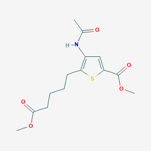 molecular formula C14H19NO5S B5568263 methyl 4-(acetylamino)-5-(5-methoxy-5-oxopentyl)-2-thiophenecarboxylate 