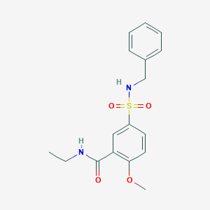 molecular formula C17H20N2O4S B5568274 5-[(苄氨基)磺酰基]-N-乙基-2-甲氧基苯甲酰胺 