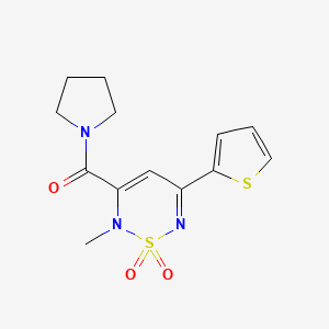 molecular formula C13H15N3O3S2 B5568289 2-methyl-3-(1-pyrrolidinylcarbonyl)-5-(2-thienyl)-2H-1,2,6-thiadiazine 1,1-dioxide 