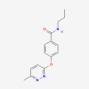 molecular formula C15H17N3O2 B5568298 4-[(6-甲基-3-哒嗪基)氧基]-N-丙基苯甲酰胺 