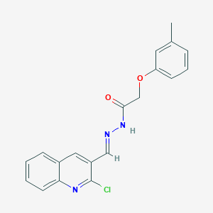 molecular formula C19H16ClN3O2 B5568316 N'-[(2-chloro-3-quinolinyl)methylene]-2-(3-methylphenoxy)acetohydrazide 