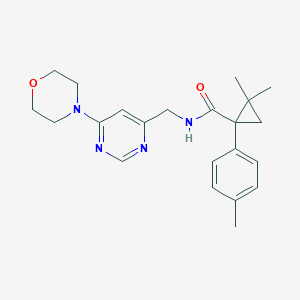 molecular formula C22H28N4O2 B5568343 2,2-dimethyl-1-(4-methylphenyl)-N-{[6-(4-morpholinyl)-4-pyrimidinyl]methyl}cyclopropanecarboxamide 