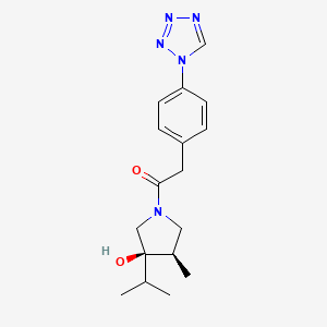 (3R*,4R*)-3-isopropyl-4-methyl-1-{[4-(1H-tetrazol-1-yl)phenyl]acetyl}pyrrolidin-3-ol